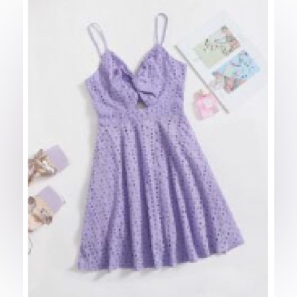 Twist Front Peekaboo Schiffy Cami Dress